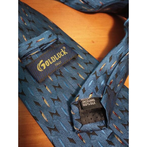 Gold Luck 100%‎ Silk Men's Neck Tie - Picture 2 of 3